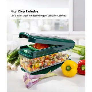 Genius Nicer Dicer Exclusive Gemüsereibe 15-tlg. Grün
