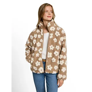Tom Tailor Teddy-Jacke mit Blumenmuster Braun M