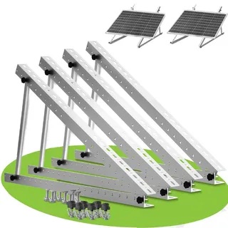 2 Sets Solarpanel Halterung, Balkonkraftwerk halterung 114cm für Solarpanel 100W-600W, Winkel Einstellbar 0-90° halterung balkonkraftwerk,flachdachhalterung für solarmodule