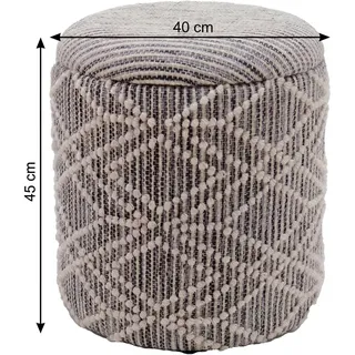 FineBuy Sitzhocker mit Stauraum Stoff 40 x 45 x 40 cm Grau