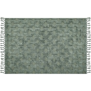 Beliani, Teppich, Teppich Baumwolle grün 140 x 200 cm geometrisches Muster Kurzflor KARS (140 x 200 cm)