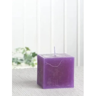 Rustik-Stumpenkerze, viereckig, 5 x 5 x 5 cm Ø, lila-violett