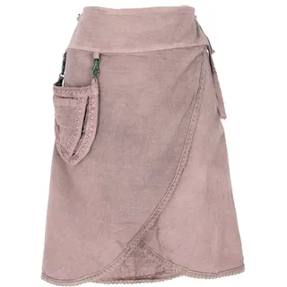 Guru-Shop Minirock Pixi Festival Boho Minirock, natürlicher Ethno.. alternative Bekleidung rosa
