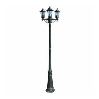 vidaXL Außenwandleuchte Aluminium 215 cm 3-flammig spritzwassergeschützt grün
