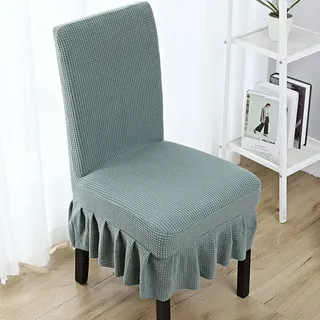 Ricemru Rock Stuhl Bezüge 4 Stück Staubiges Grün Stuhlhussen Universal Stretch Dicker Stoff Stuhlhussen Landhaus Elegant Stuhlbezug Stuhlschutz Abnehmbare Abdeckung Esszimmer