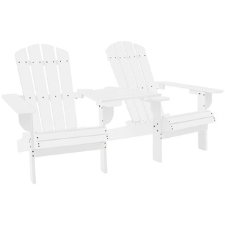 vidaXL Gartenstuhl Adirondack-Gartenstühle mit Tisch Massivholz Tanne Weiß (1 St) weiß 164 cm x 90 cm