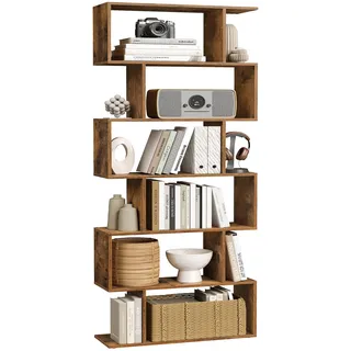 VASAGLE Bücherregal mit 6 Ebenen, Standregal, freistehend | CUSTOS Kollektion, Büroregal, Dekoregal, zur Präsentation, modern, LBC61BXV1