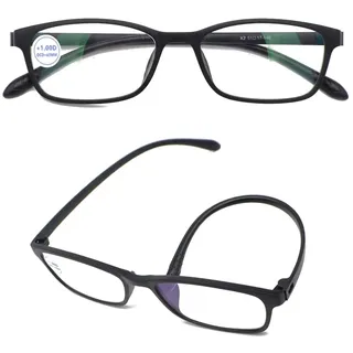 Mcoorn Lesebrille Blaulichtfilter Breit (2er-Pack), Flexibel Leicht (Gestellbreite 137mm) - L