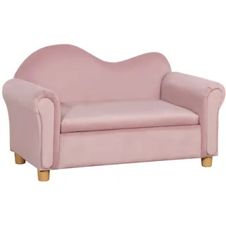 Homcom Kindersofa aus Niederländischem Vlies Rosa 84 x 41,5 x 48,5 cm