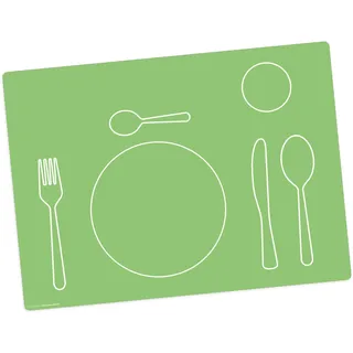 Tischset | Platzset abwaschbar - Montessori Kinder Tischset für Jungen und Mädchen - 44 x 32 cm - aus hochwertigem Vinyl (Grün)