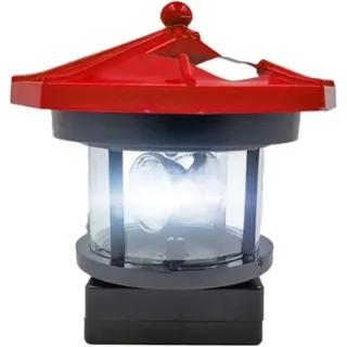 Solar-pfostenkappe Mit Außenbeleuchtung, Solar-led-leuchte, Helle Gartenzaun- Und Gartendekoration, Smarte Außendekoration, Sensorleuchte, Drehbare Strahllampe, Rot