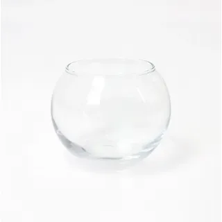 INNA-Glas Kerzenhalter Kugelvase - Dekoglas TOBI, klar, 8cm, Ø 9,5cm - Kerzen Glas weiß