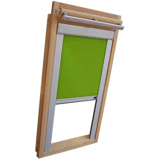 Verdunkelungsrollo THERMO Alu-Rückseite für FAKRO Dachfenster TYP FTP/PTP/FPP - 10 (114x118 cm) - Farbe Limone - mit Aluminium Seitenschienen