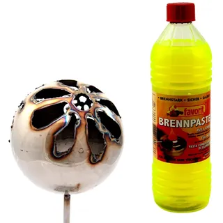 Gebrüder Lomprich Gartenfackel Feuerkugel – Blume 13cm Durchmesser + 1Liter Brennpaste