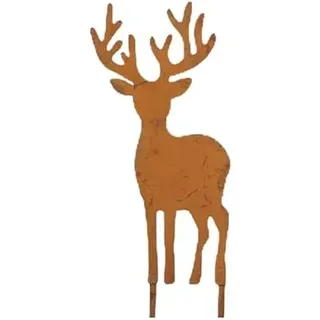 ZauberDeko Adventskranz Stecker Weihnachten Hirsch Elch Braun Rostig 3 Ausführungen Deko, Form:A