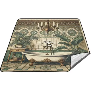 Joitme Vintage Badezimmer Beige Outdoor Decke Picknick Oxford Picknickdecke Camping Zeltmatte