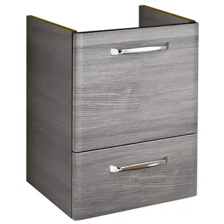 Pelipal Waschtischunterschrank Quickset 328 in Graphit Struktur quer Nachbildung, 40 cm breit | Waschtischunterschrank ohne Waschbecken mit 1 Tür und 1 Schubkasten