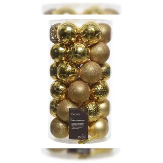 Christmas Decorations 37 Weihnachtskugeln 6cm Kunststoff Christbaumkugeln Christbaumschmuck gold
