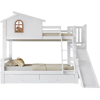 Etagenbett Weiß 120x200 cm mit Stauraum SONNENH