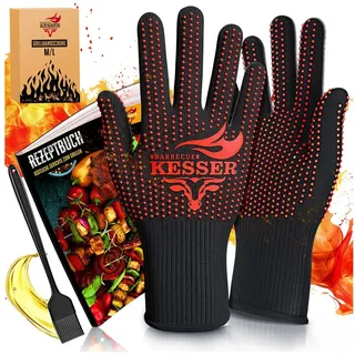 KESSER Grillhandschuhe rot|schwarz