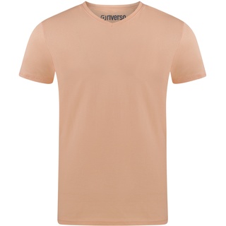 riverso Herren Basic T-Shirt RIVAaron V-Ausschnitt Regular Fit Regular Fit Light Orange XXL