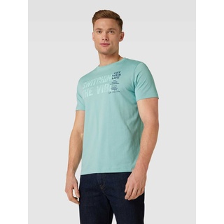 T-Shirt mit Statement-Print, Blau, XL