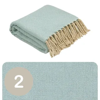 2er Set Calix Tagesdecke Decke Blau 125x150 aus Baumwolle, Boho Deko