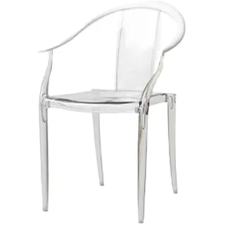 Esstisch stühle Transparenter Stuhl Esszimmerstuhl aus Acryl-Kunststoff, einfacher Küchenstuhl mit Armlehnen, großer Sitz, Kaffeestuhl for das Kaffee-Esszimmer zu Hause Esszimmerstühle(Blanc)