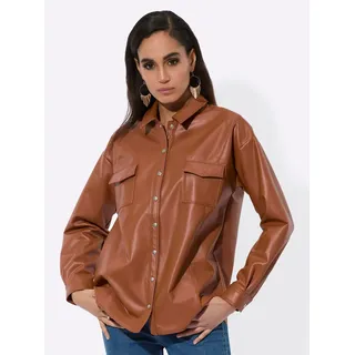 CREATION L Lederimitat-Blusenjacke in cognac | Gr.: 52
