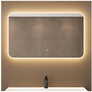 doporro dopporo LED Badspiegel 100x60cm runden Ecken Wandspiegel Memory