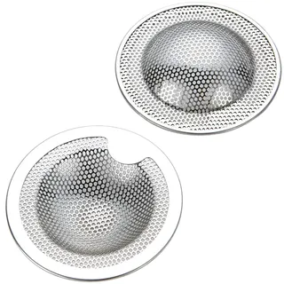 Fayonnir Abflusssieb Edelstahl, 2 Stück Klein Abflusssiebe, Ideal für für Küchen Waschbecken, Sieb Dusche, Badewanne, Erhältlich in DREI Größen (Klein)