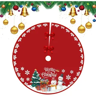 Weihnachtsbaum Rock, Weihnachtsbaumdecke Weißer Weihnachtsbaum Matte Weihnachtsbaum Basis Runde Decke Rot Weihnachtsbaum Ornamente Home Decor(90cm)
