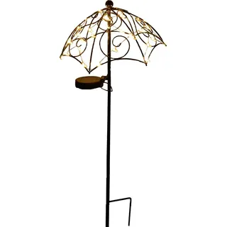 seasonals LED Solarstab "Rain" schwarzer Metall Sonnenschirm 100x26cm Solarleuchte 1029