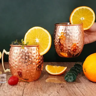 Faizee Möbel Moscow Mule Becher Roségold 500 ml Handgemachter Kupferbecher Moskau Mule Kupfertassen