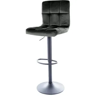 SIGNAL MEBLE C-105, Barhocker für Kücheninsel & Küchentresen, 360° drehbar, höhenverstellbar (Sitzhöhe 65–86 cm), belastbar bis 90 kg, Kratzfest, schwer entflammbar, Schwarz