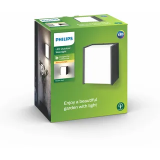 Philips Außenwandleuchte Kunststoff 13,0 cm spritzwassergeschützt schwarz