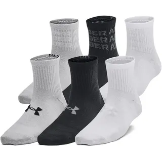 Under Armour 6er Pack Quarter Socken Kinder Schwarz/Mod Gray 31,5-36,5