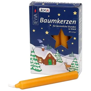 Ebersbacher Kerzenfabrik Duftkerze 1 Päckchen - Baumkerzen 12er - Ø 15 mm Länge 125 mm - 12/250 - NATUR