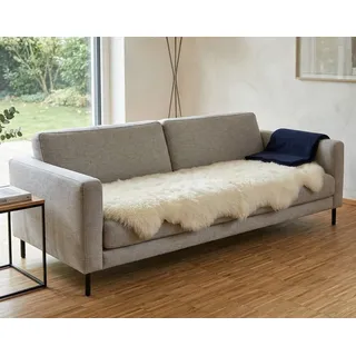 KUHFELL online & NOMAD Fellteppich Lammfell Doppel fell Couch Auflage 180 x 60 cm aus 2 echten Lammfellen weiß