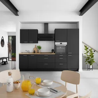 Nobilia Küchenzeile Touch II 300 cm schwarz