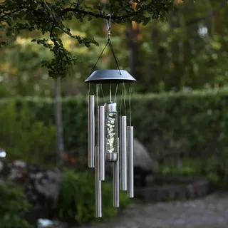 Star Trading Solarleuchte Edelstahl 35 cm inkl. Akku silber
