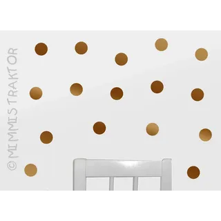 Wandtattoo 24 Punkte 4,5 cm, schimmern metallisch matt Kreise dots Vinyl Konfetti gold silber kupfer, Farbe:kupferfarben