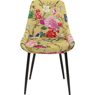 Kare Stuhl East Side Flower Fever Polyester Gelb 2er Set