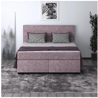 Beautysofa Polsterbett Mauro (Liegefläche 140 / 160 / 180 x 200 cm), modernes Doppelbett mit Taschenmatratze, Bett mit Lattenrost und Matratze, Klassisches Bett rosa