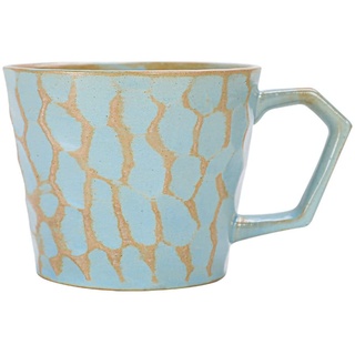 YlobdolY 350ml großer Keramik-Kaffeebecher mit Henkel, Neuheit Steingut Vintage Tee Tasse Espresso Tassen Tassen für Büro und Haus, einzigartiges Geschenk für Männer Frauen,Blue