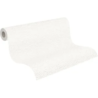 A.S. Création Vliestapete Putzoptik 10,05 m x 0,53 m 322319 Weiß