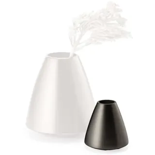 Lola konische Designvase in Edelstahl matt Höhe 12 cm, Ø 11 cm