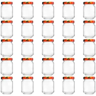 hocz 50x Mini Marmeladengläser 100 ml | mit Deckel Obst TO 48 | kleine Einmachgläser mit Schraubdeckel zum befüllen | Schraubgläser, Sturzgläser Set | leere Gläser für Marmelade | 50 Stück