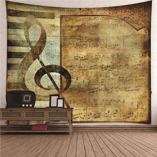 Beydodo Wandbehang Modern, Wall Hanging Tapisserie Musik Noten 300X260CM Wandteppich Jugendzimmer
