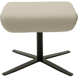 Schöner Wohnen Hocker "Sky", grau (light grau), B:52cm H:45cm T:52cm, 100% Leder, SCHÖNER WOHNEN-KOLLEKTION, Hocker, Fußhocker, mit Drehfunktion